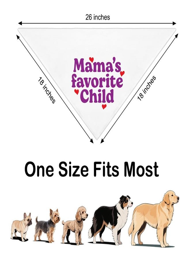 ZBBFSCSB Mama's Favorite Child White Dog Bandana, Funny Photo Prop Pet Scarf Accessories for Small Medium Large Canine, Mother's Day Birthday Christmas Gender Revealing Gifts for Dog Mom Pet Lovers - Image 2